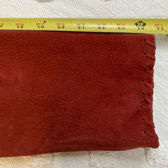 Vintage Red Y2K Hypo Active Genuine Suede Leather Jacket Blazer Size XL Oversize - Picture 7 of 8